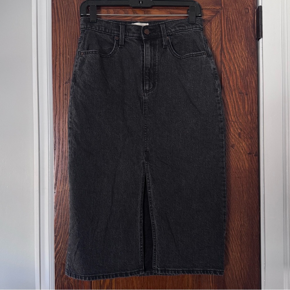 Black Denim Midi Skirt size 4